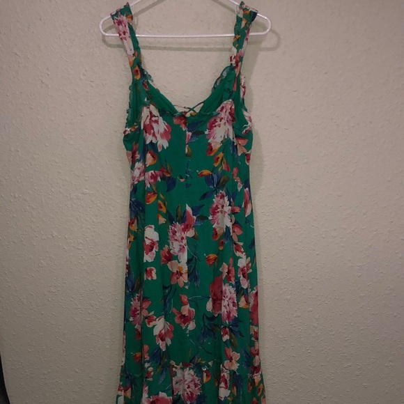 Lulu's Kayley Green Floral Print Midi Dress - Picture 7 of 8